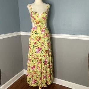 Lulus Floral Maxi Dress Cutout‎ Sweetheart Neckline Summer Dress Size S